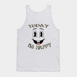 Happy Face Smile Happy Day Funny Retro Cartoon Tank Top